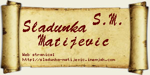 Sladunka Matijević vizit kartica